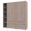 Gardróbszekrény szett Doros Gelár nyitott polccal 2+2 bútorlap 193,2x49,5x203,4 (42005044)
