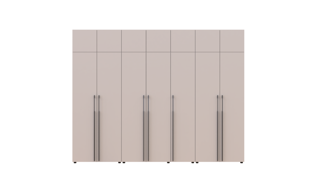 Gardróbszekrény fiókokkal, polcokkal és felsőszekrénnyel Doros Kasper Kasmír 2+3+2 ajtó 315x48x245 (42005740)