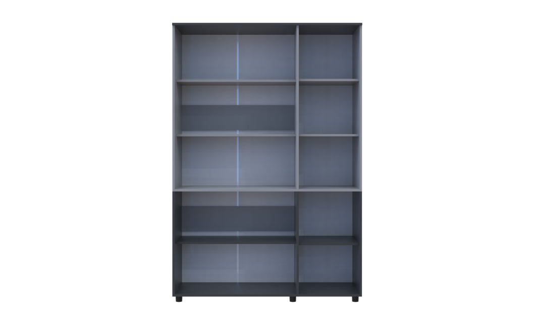 Nyílóajtós gardrobszekrény Doros Thorn Antracit/Szürke 3 ajtó polcokkal 135x51,6x200 (44900520)