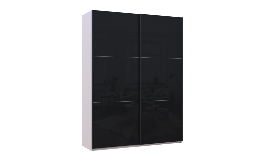 Tolóajtós gardróbszekrény Doros G-Caiser Kasmír / Fekete 2 üveg 3 rész 180x60x240 (42005326)