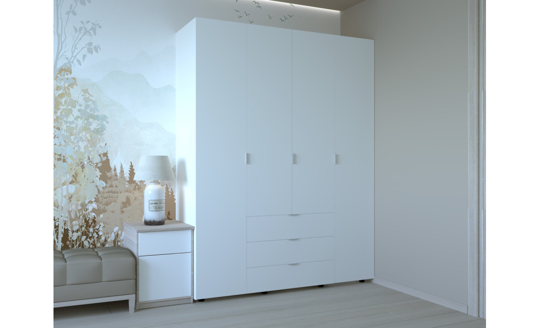 Nyílóajtós gardróbszekrény Doros Gelár Fehér 4 bútorlap 155x49,5x203,4 (80397642)