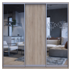 Tolóajtós gardróbszekrény Doros City light Sonoma tölgy 1 bútorlap / 2 tükör 225х60х225 (42002136)