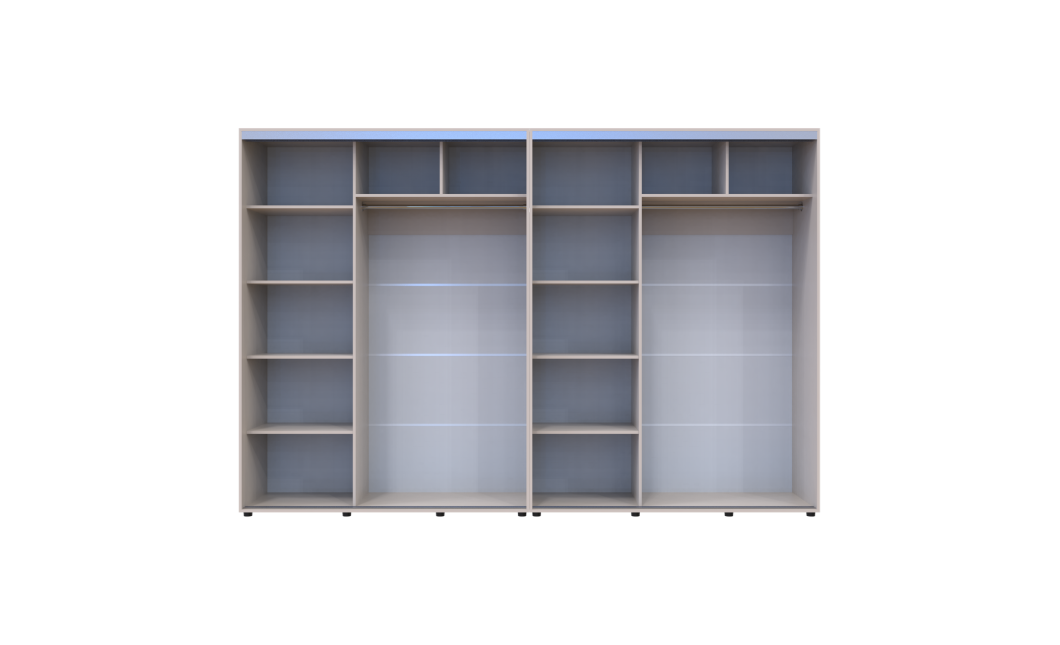 Tolóajtós gardróbszekrény Doros Sigma Slim kasmír 2+2 ajtó 320x60x214.4 (42005611)