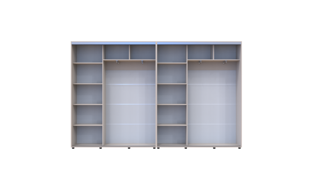 Tolóajtós gardróbszekrény Doros Sigma Slim kasmír 2+2 ajtó 340x45x214.4 (42005614)