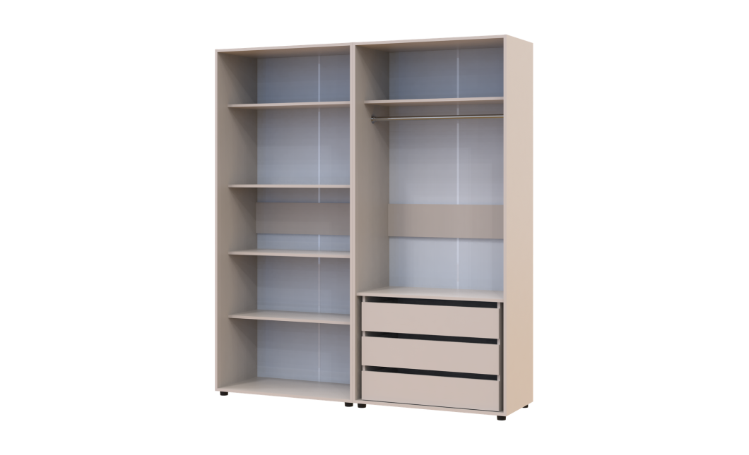 Gardróbszekrény polcokkal és fiókokkal Doros Kasper Kasmír 2+2 ajtó 180x48x204 (42005534)