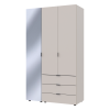 Nyílóajtós gardróbszekrény Doros Gelár kasmír 2 bútorlap / Tükör 116,5x49,5x203,4 (80737655)