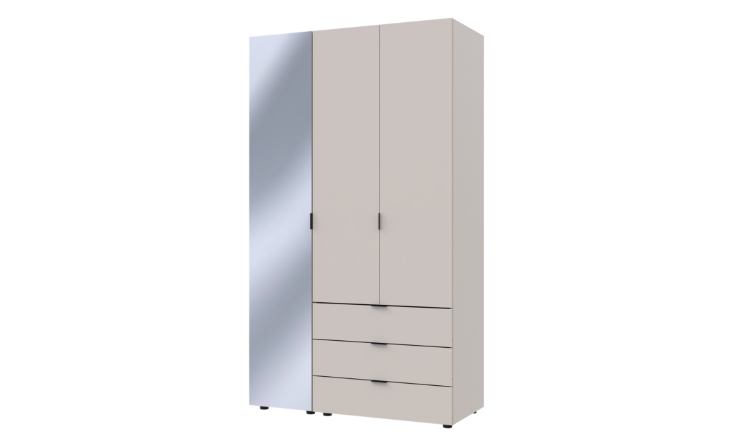 Nyílóajtós gardróbszekrény Doros Gelár kasmír 2 bútorlap / Tükör 116,5x49,5x203,4 (80737655)