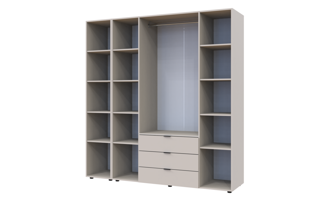 Nyílóajtós gardróbszekrény Doros Gelár kasmír 4 bútorlap / Tükör 194x49,5x203,4 (80737659)
