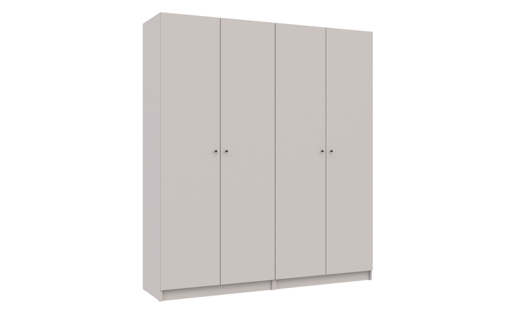 Nyílóajtós gardróbszekrény Doros Promo kasmír 2+2 bútorlap 180x48x204 (80737672)