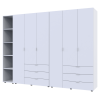 Gardróbszekrény szett Doros Gelár nyitott polccal Fehér 3+3 bútorlap 270,6x49,5x203,4 (42005036)