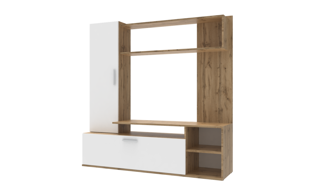 Szekrénysor Doros Kona Ewok tölgy / Fehér 151x40x147 (44900388)