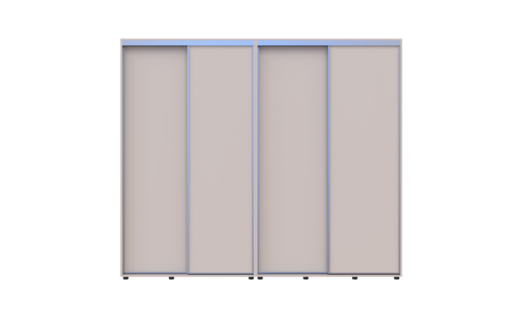 Tolóajtós gardróbszekrény Doros Sigma Slim kasmír 2+2 ajtó 250x60x214.4 (42005597)