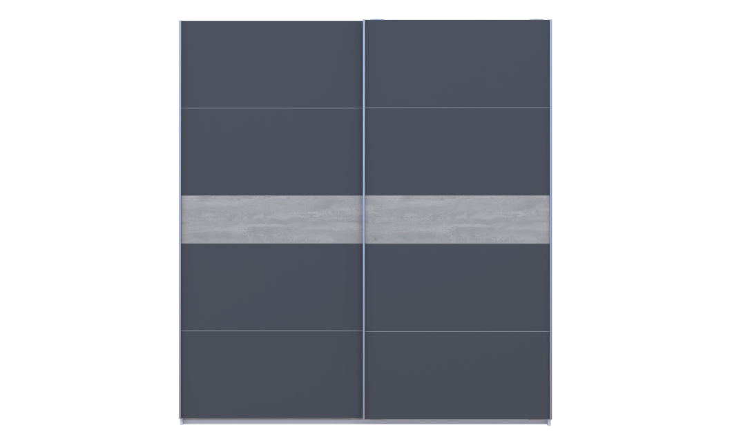 Tolóajtós gardróbszekrény Doros G-Caiser fehér/grafit beton betéttel 2 bútorlap / 5 rész 220x60x240 (44900281)