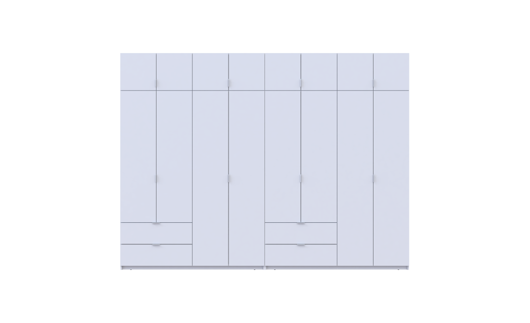 Gardróbszekrény szett Doros Lukas Fehér/Fehér 4+4 ajtós 320x50x240 (42005126)