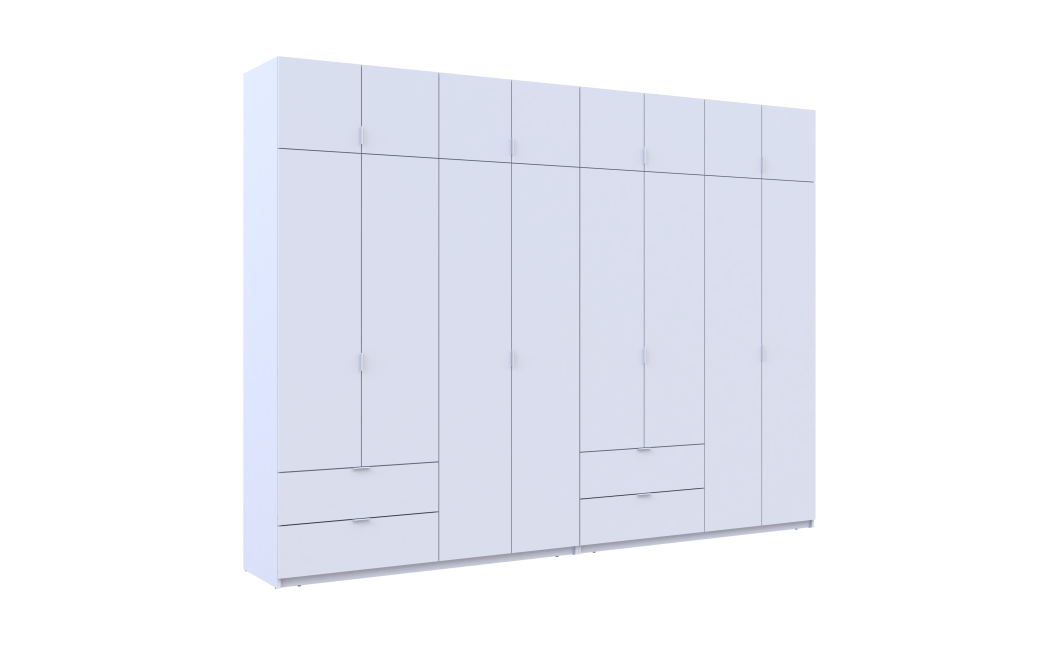 Gardróbszekrény szett Doros Lukas Fehér/Fehér 4+4 ajtós 320x50x240 (42005126)