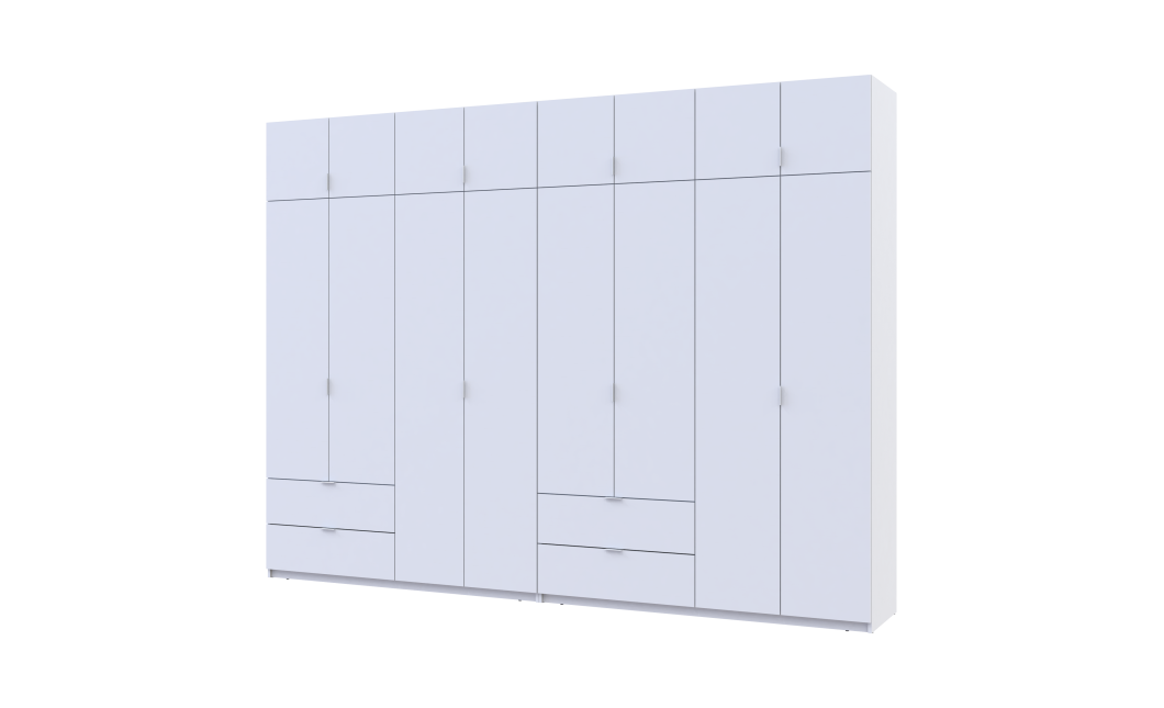 Gardróbszekrény szett Doros Lukas Fehér/Fehér 4+4 ajtós 320x50x240 (42005126)