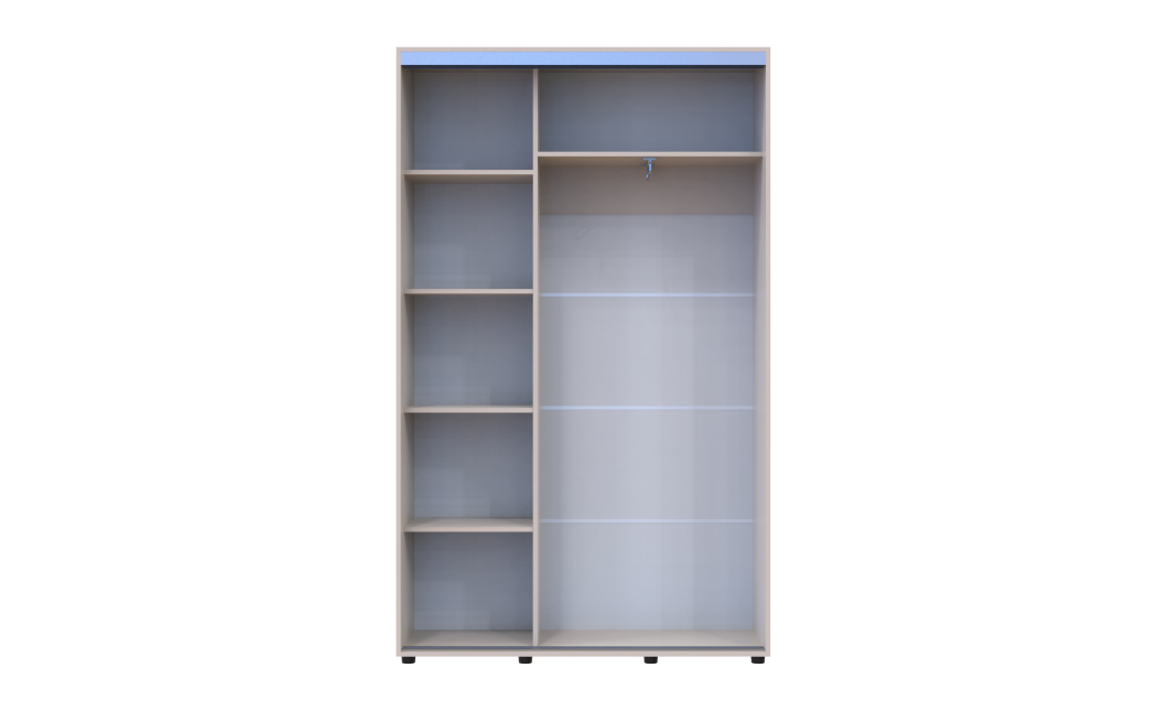 Tolóajtós gardróbszekrény Doros Sigma Slim kasmír 2 ajtó 130x45x214.4 (42005447)