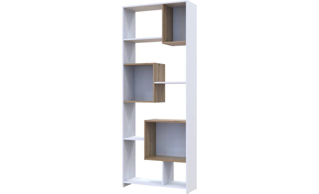 Polcrendszer Magas Doros B1S Fehér/Ewok tölgy 81x30x210 (41516039)
