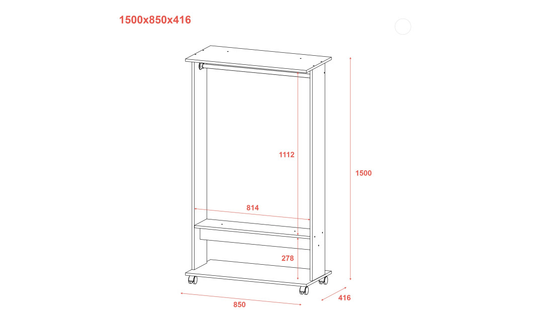 Ruhaállvány Doros D2 Sonoma tölgy 85x41.6x150 (41510081)