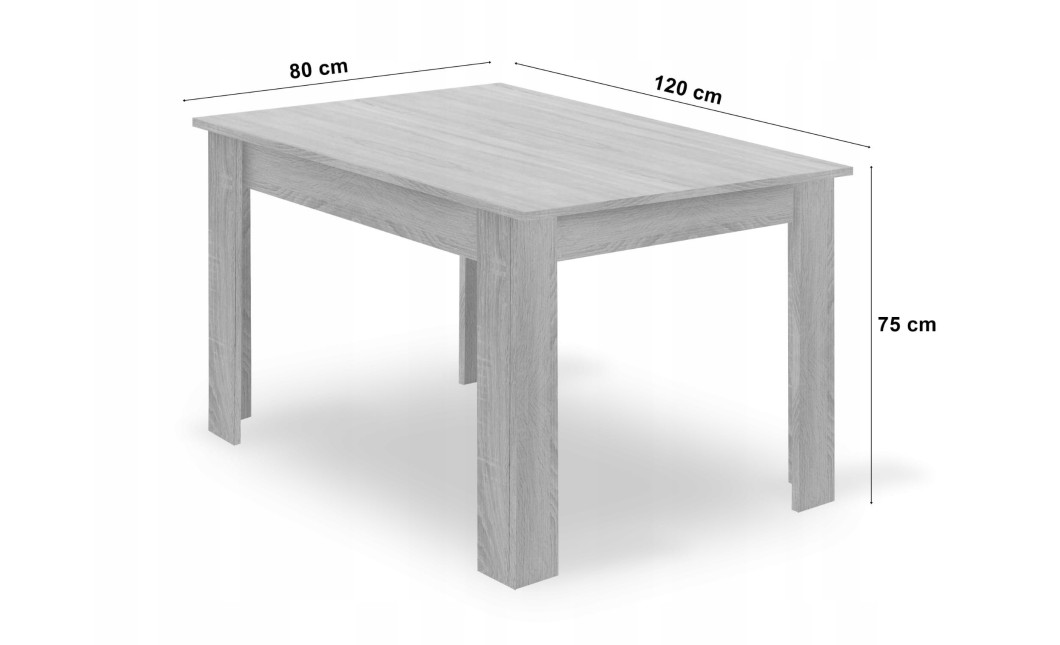 Étkezőgarnitúra: NP étkezőasztal 120x80 Craft / fekete + 4 db LIBRA szék sötétszürke bársony / fekete lábak (100408331)