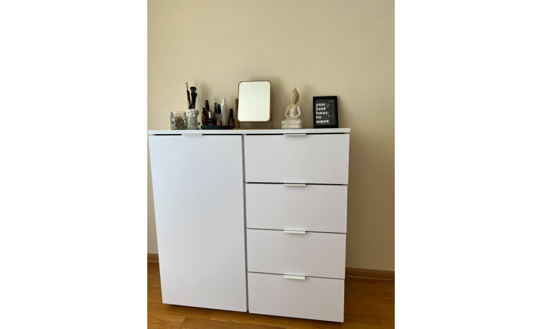 Komód Doros Ron 1 1 ajtó 4 Fiók Fehér 80x38x81 (41516005)