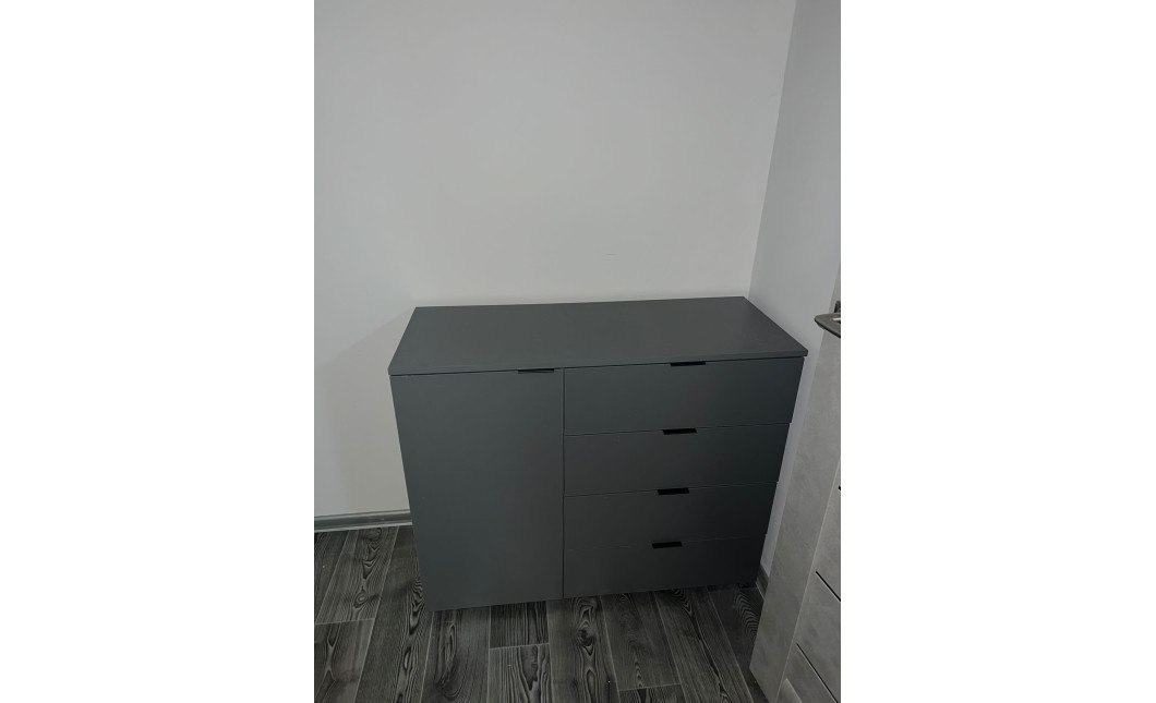Komód Doros Ron 1 1 ajtó 4 Fiók Grafitszürke 80x38x81 (41516006)