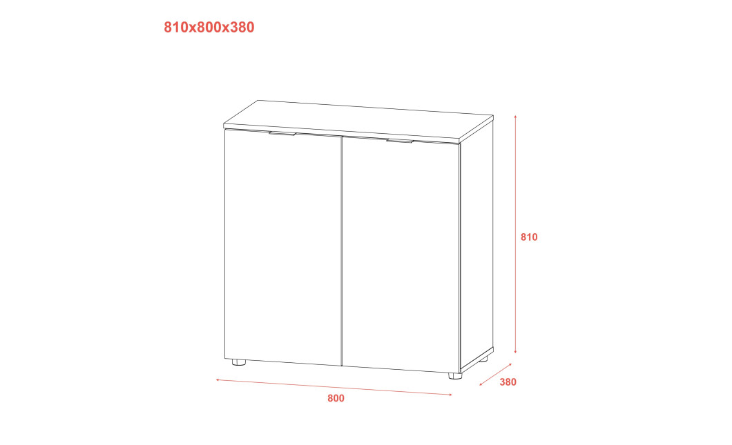 Komód Doros Ron 3 2 bútorlap Fehér 80x38x81 (41516001)