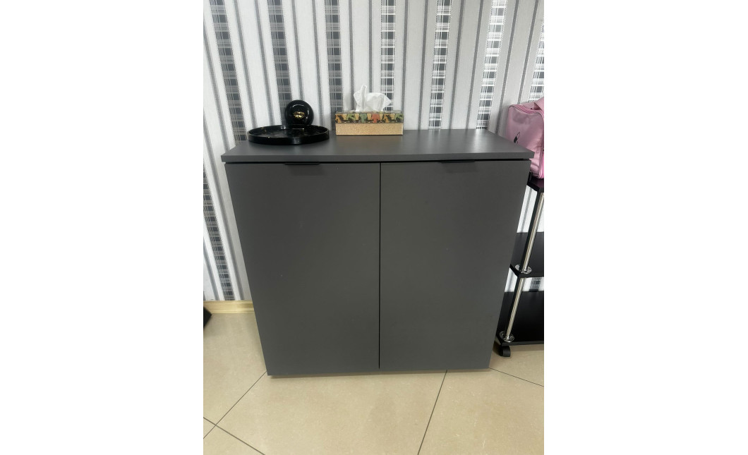 Komód Doros Ron 3 2 bútorlap Grafitszürke 80x38x81 (41516002)