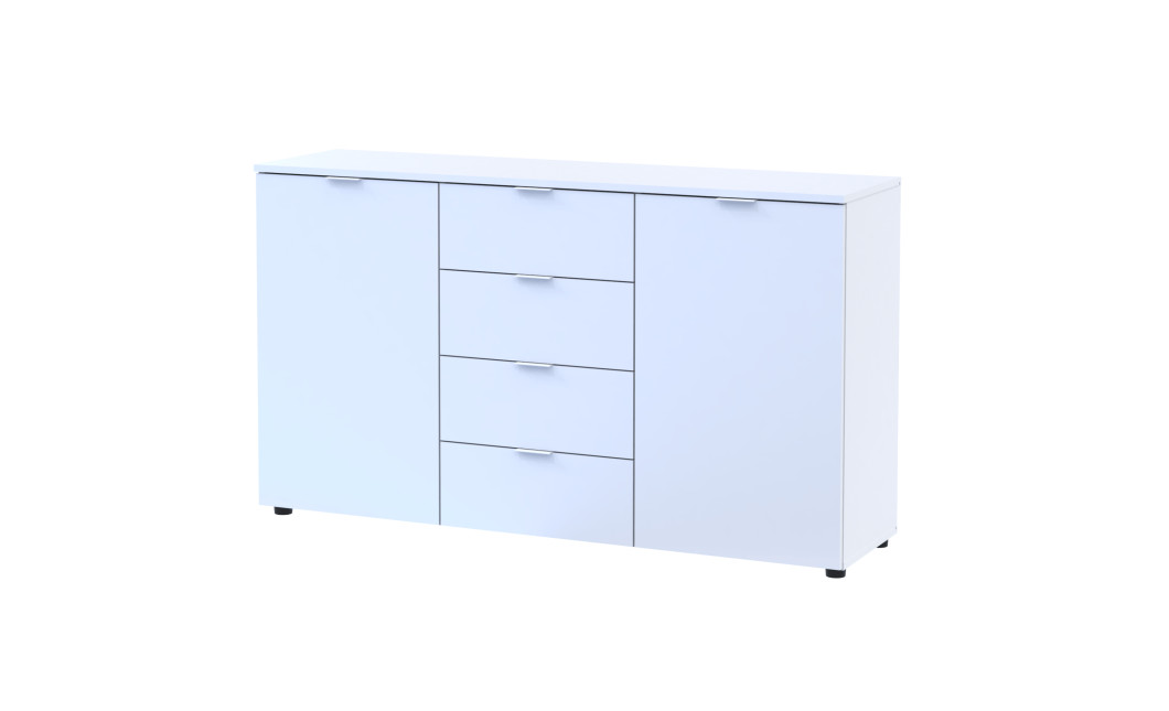 Komód Doros Ron 5 Fehér 2 bútorlap 4 Fiók 140x38x81 (44900223)