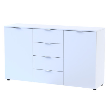 Komód Doros Ron 5 Fehér 2 bútorlap 4 Fiók 140x38x81 (44900223)