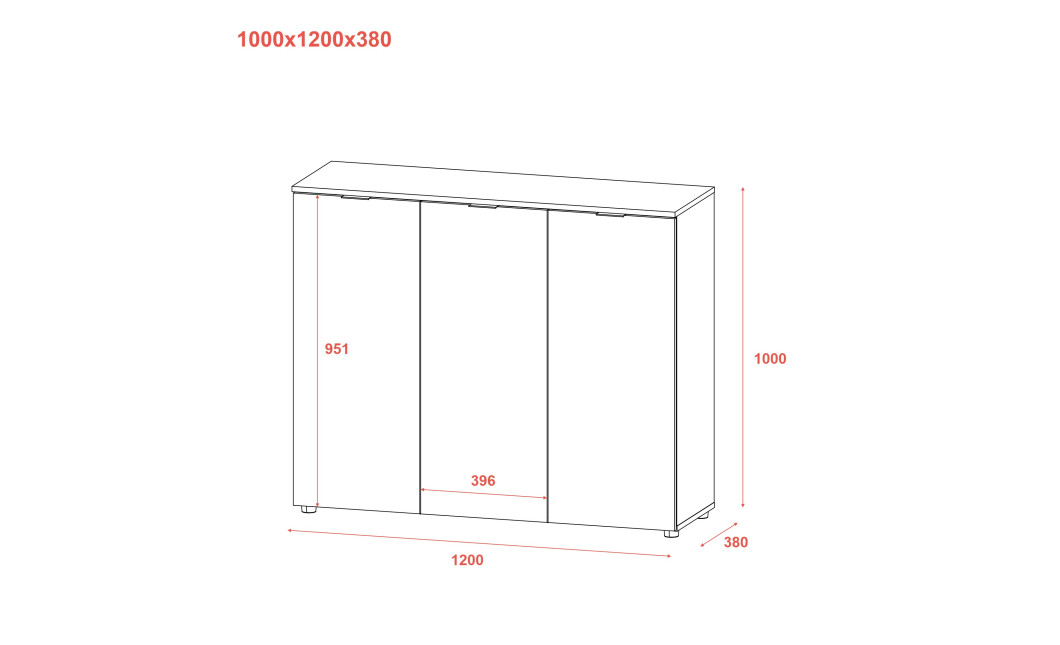 Komód Doros Ron 6 3 bútorlap Grafitszürke 120x38x100 (41516000)
