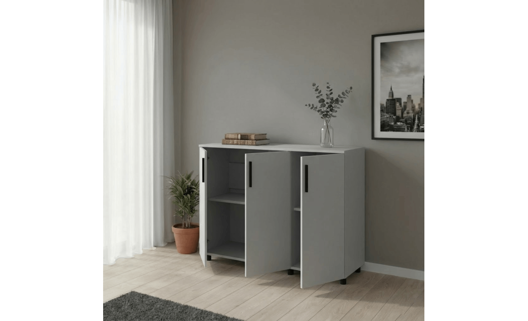 Komód Doros Thorn Szürke 3 ajtó 135×51,6×80 (41510171)