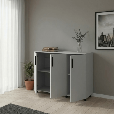Komód Doros Thorn Szürke 3 ajtó 135×51,6×80 (41510171)