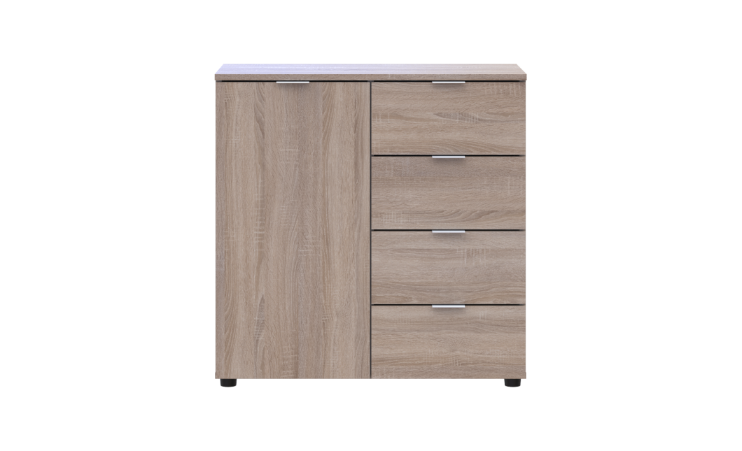 Komód Doros Ron 1 1 ajtó 4 Fiók Sonoma tölgy 80x38x81 (41516294)