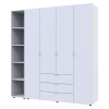 Gardróbszekrény szett Doros Gelár nyitott polccal Fehér 4 bútorlap 193,2x49,5x203,4 (42005038)