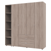 Gardróbszekrény szett Doros Gelár nyitott polccal Sonoma tölgy 4 bútorlap 193,2x49,5x203,4 (42005043)