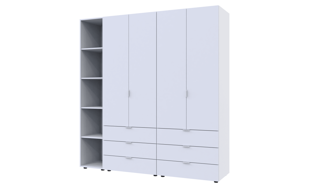 Gardróbszekrény szett Doros Gelár nyitott polccal 2+2 bútorlap 193,2x49,5x203,4 (42005031)