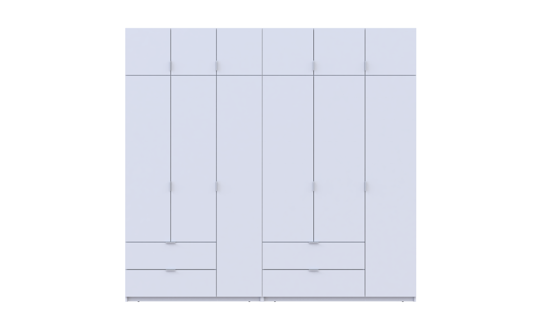 Gardróbszekrény szett Doros Lukas Fehér 3+3 ajtós 255х50х240 (42005110)