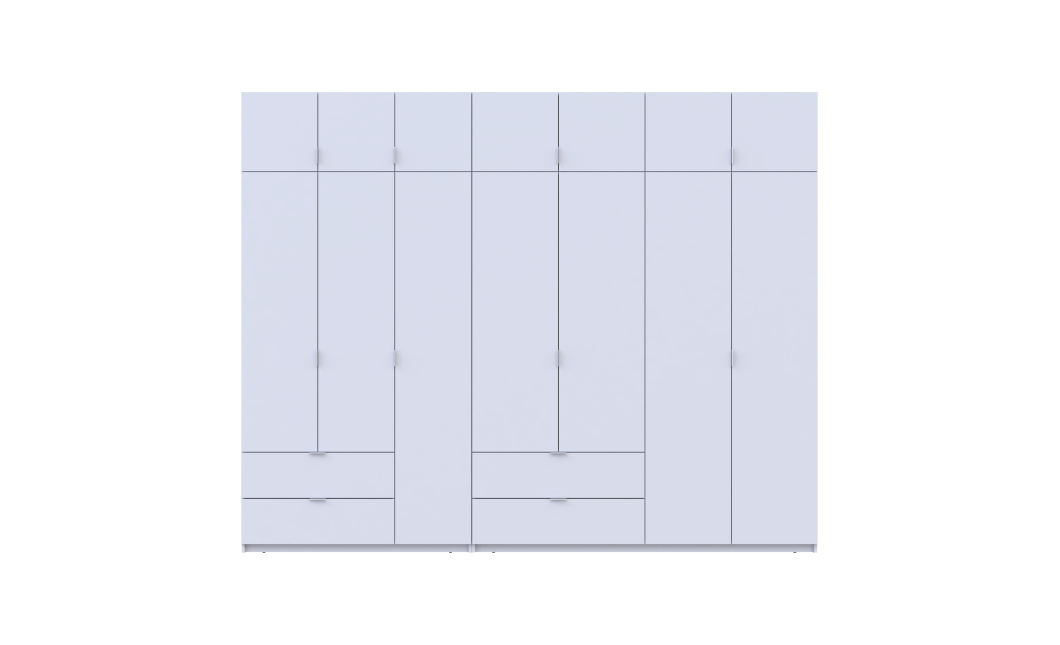 Gardróbszekrény szett Doros Lukas Fehér 3+4 ajtós 300х50х240 (42005130)