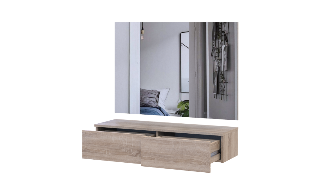 Bútorszett Doros Levia + Tükör Sonoma tölgy 100х32х100 (42005388)