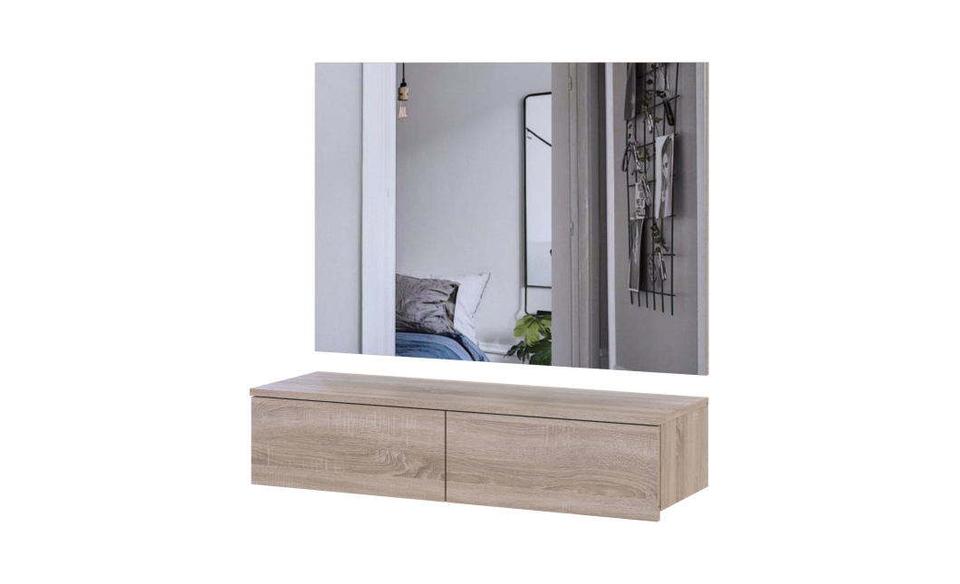 Bútorszett Doros Levia + Tükör Sonoma tölgy 100х32х100 (42005388)