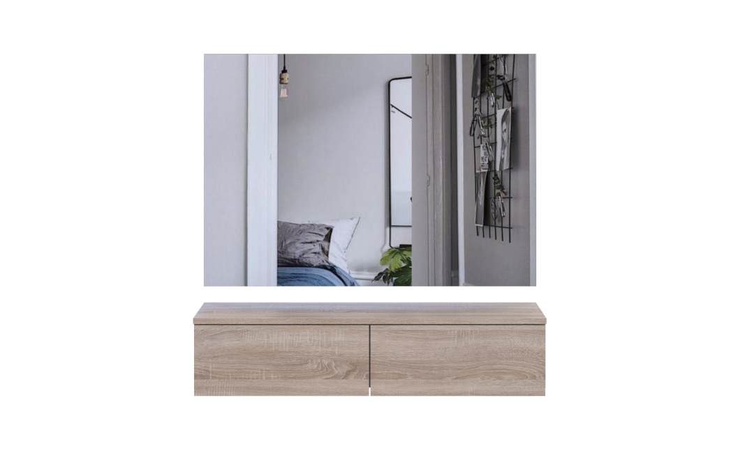 Bútorszett Doros Levia + Tükör Sonoma tölgy 100х32х100 (42005388)