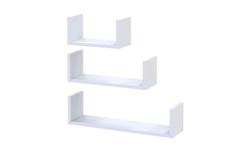 Polcrendszer Doros Feel Fehér 3 db 30/45/60х15х15 (41516077)