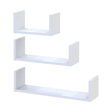 Polcrendszer Doros Feel Fehér 3 db 30/45/60х15х15 (41516077)