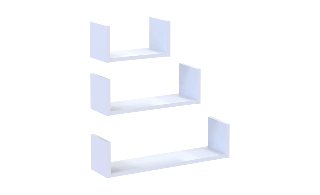 Polcrendszer Doros Feel Fehér 3 db 30/45/60х15х15 (41516077)