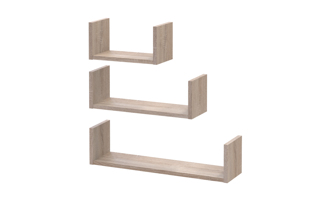 Polcrendszer Doros Feel Sonoma tölgy 3 db 30/45/60х15х15 (41516081)