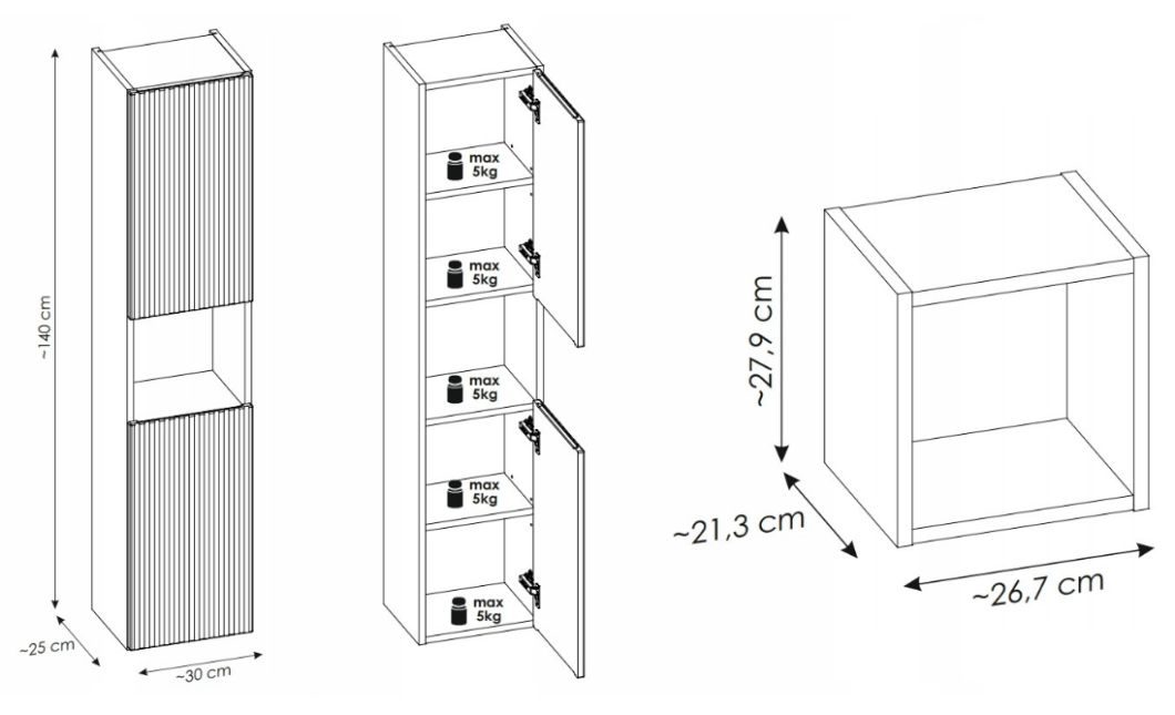 80 cm-es fürdőszoba bútor szett munkalappal, Beyond pultra szerelhető mosdóval és magas szekrénnyel (20090049)