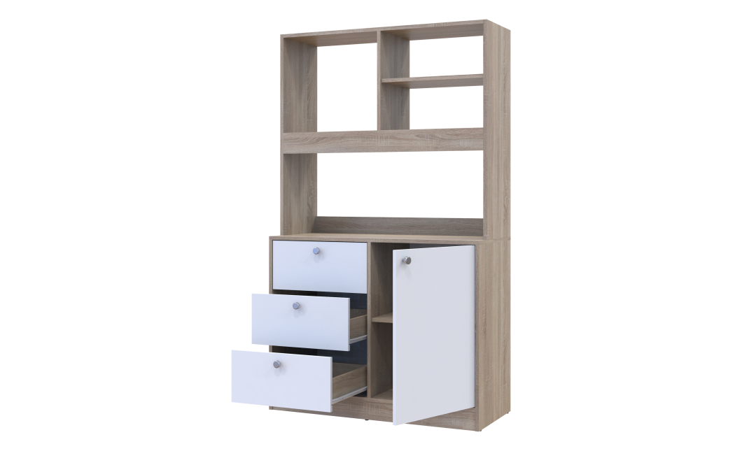 Mini-Konyha Doros Leia Sonoma tölgy / Fehér bútorlap 100x43x171 (81359335)