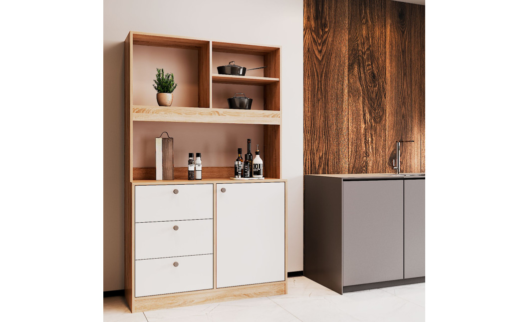 Mini-Konyha Doros Leia Sonoma tölgy / Fehér bútorlap 100x43x171 (81359335)