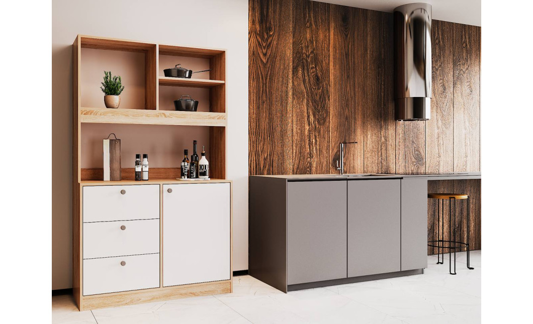 Mini-Konyha Doros Leia Sonoma tölgy / Fehér bútorlap 100x43x171 (81359335)